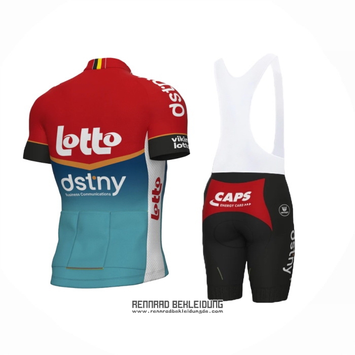 2024 Fahrradbekleidung Lotto Dstny Hellblau Rot Trikot Kurzarm Und Tragerhose